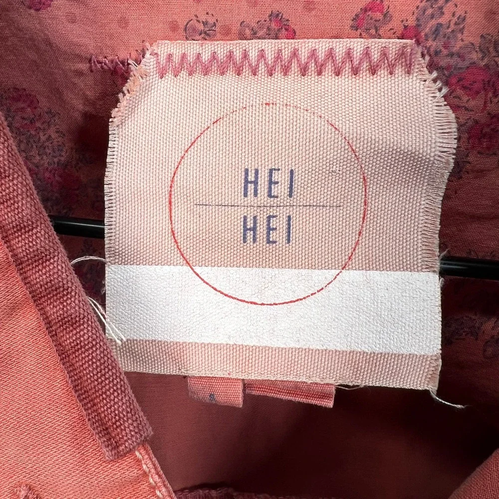Hei Hei Anthropologie Women S Utility Jacket Salmon Pink Asymmetrical Drawstring